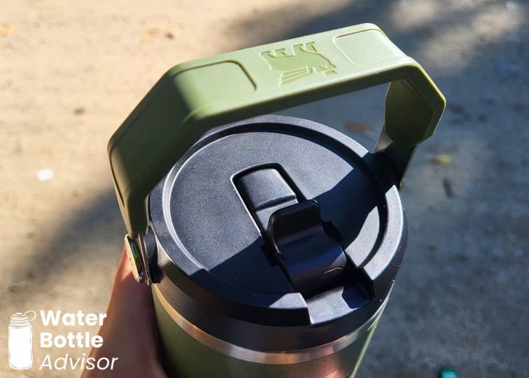 Stanley IceFlow Tumbler 30 oz lid with flip straw, carry handle, and Stanley logo