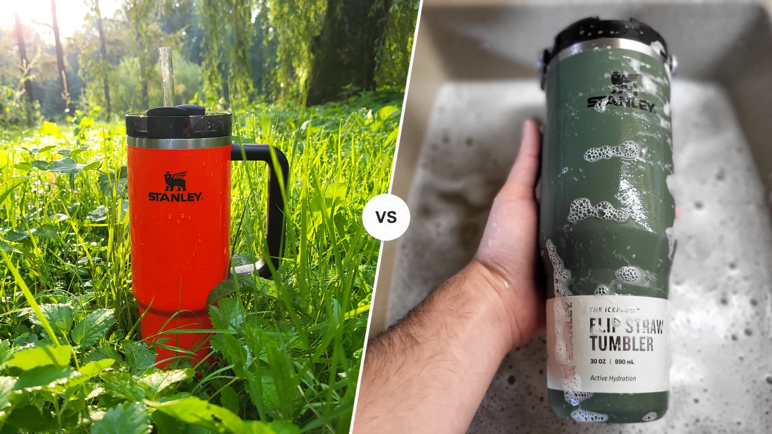 Stanley Quencher H2.0 FlowState and Stanley IceFlow Tumbler comparison